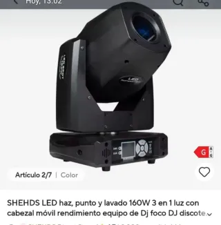 Foco DJ SHEHDS LED 160W haz, punto y lavado