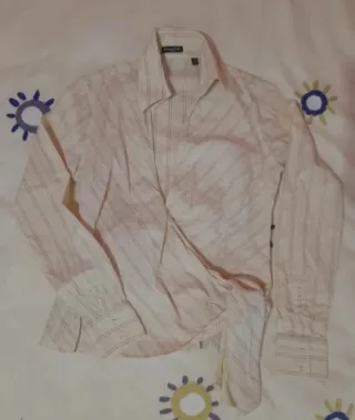 Blusa Massimo Dutti Beige Rayas