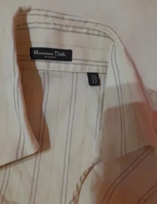 Blusa Massimo Dutti Beige Rayas