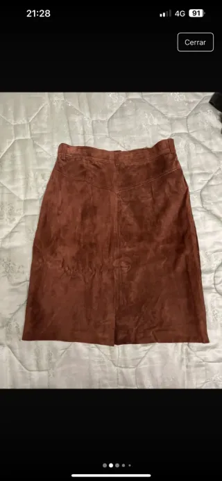 Falda de ante marrón