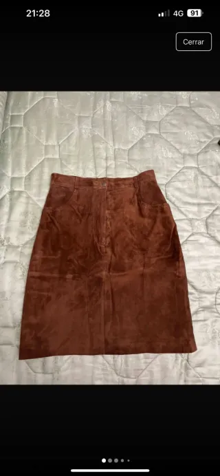 Falda de ante marrón