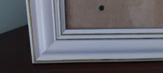 Marco de fotos de madera blanco