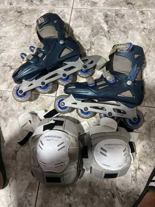 Patines en línea T/42 + rodilleras y coderas