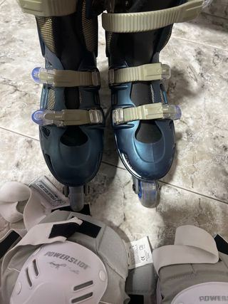 Patines en línea T/42 + rodilleras y coderas