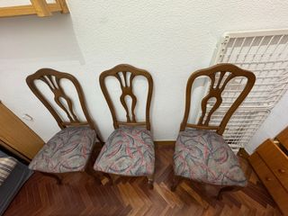 Juego de 3 sillas de comedor tapizadas