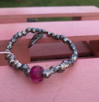 Pulsera chic/chic con piedra rosa