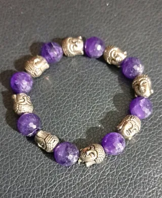 Bracciale Ametista Sfaccettata e Buddha