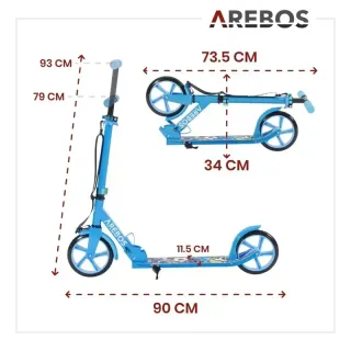 Patinete Arebos City Scooter Azul Plegable