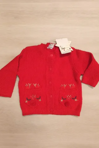 Chaqueta bebé roja con diseño