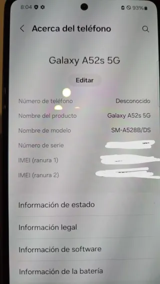 Samsung Galaxy A52s 5G 256GB con scatola originale