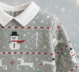 Pelele navideño bebé con muñeco de nieve