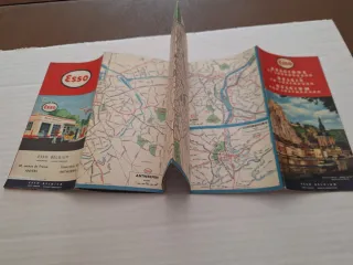 Belgio e Lussemburgo carta stradale Esso 1958