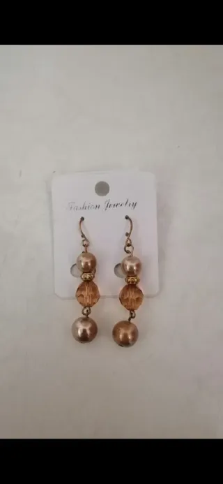 Collar largo perlas y cristales dorados 1,05