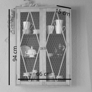 Alacena madera y malla de gallinero con 3 estantes