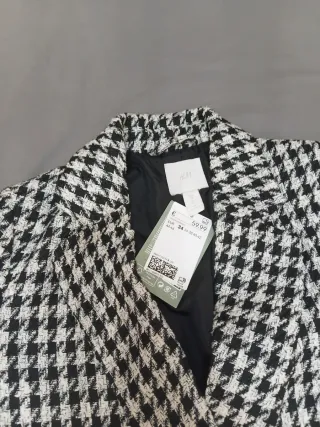 Americana cuadros blanco y negro