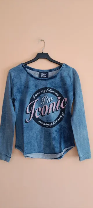 Sudadera Bershka I'm Iconic azul