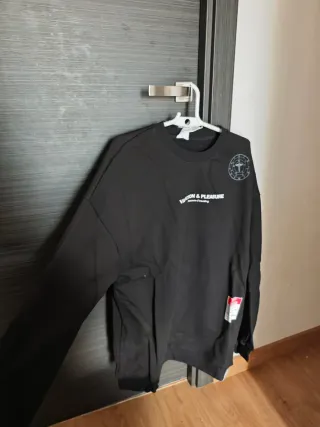 Sudadera Oversize Negra XL Hombre