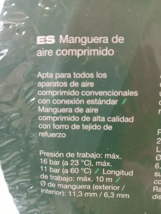 Tubo Aíre Comprimido PARKSIDE 10 Metros