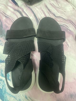 Sandalias Skechers Negras Mujer