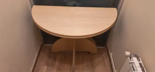 Mesa redonda extensible madera clara