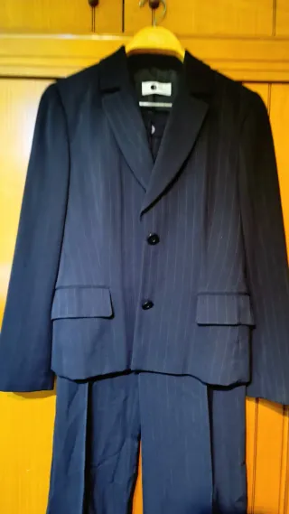 Traje de chaqueta rayas mujer azul