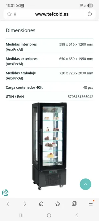 Vitrina expositora refrigerada