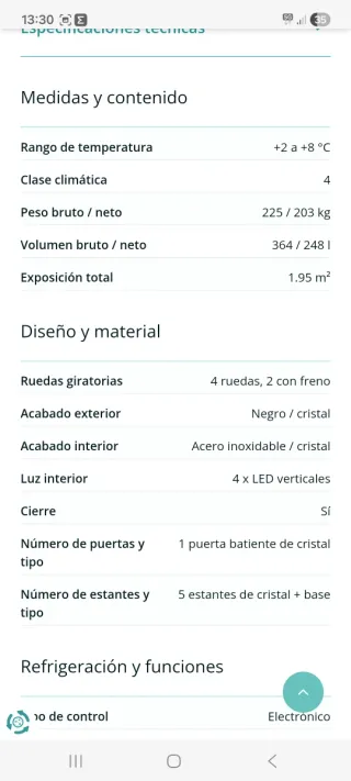 Vitrina expositora refrigerada
