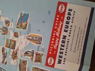 Carta stradale Esso Western Europe and...1959