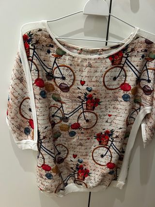 Sudadera estampado bicicletas talla única