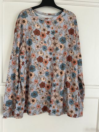 Camiseta punto flores manga larga Talla L
