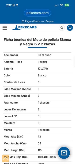 Moto Eléctrica Infantil Policía