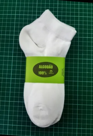 12 Pares Meias Baixas Algodão, tamanho 35-40