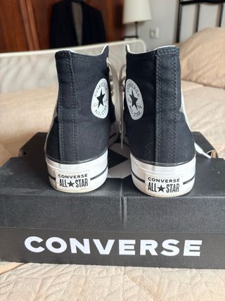 Converse plataforma negras talla 40