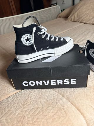 Converse plataforma negras talla 40
