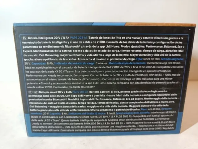 Lote 8Ah dos Baterías SMART PARKSIDE