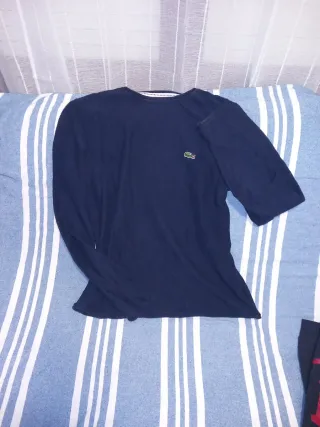 Jersey Lacoste azul manga larga