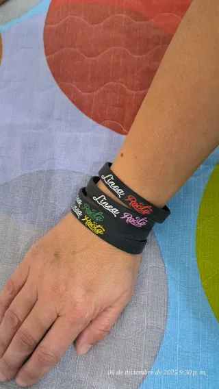 5 Pulseras LR Línea Recta de goma