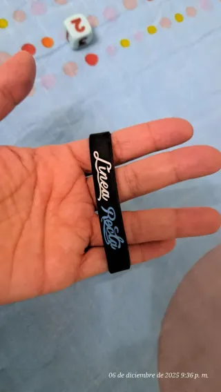 5 Pulseras LR Línea Recta de goma