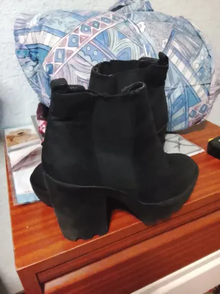 Botines plataforma negros talla 38