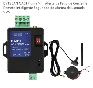 EVTSCAN GA01P Módulo GSM SMS Alerta Corriente