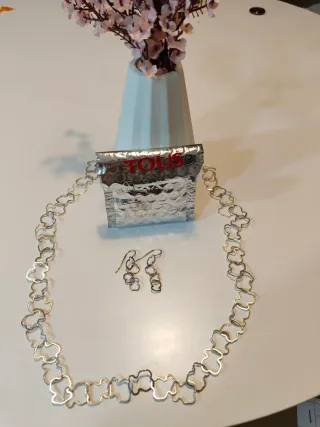 Conjunto Tous Collar y Pendientes Plata