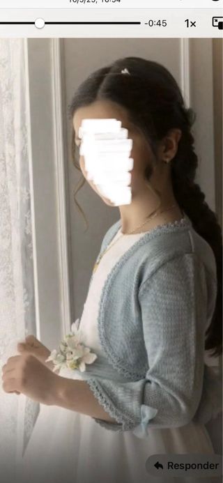 Vestido de comunión blanco y azul