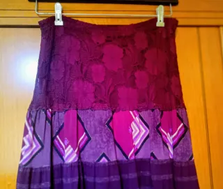 Falda larga estampada multicolor