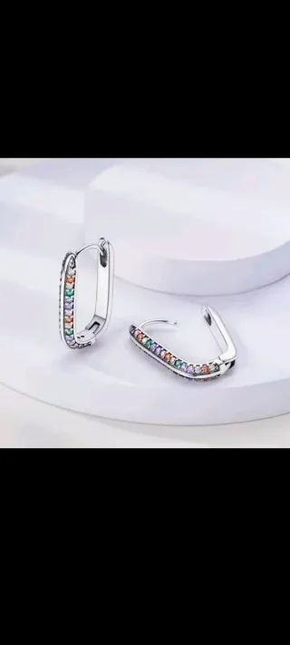 Pendientes Plata Ley Circonitas Multicolor