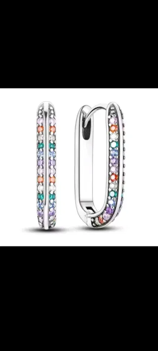 Pendientes Plata Ley Circonitas Multicolor