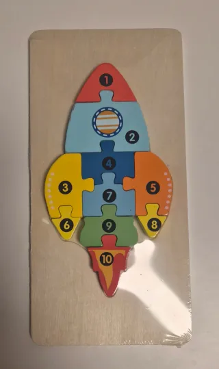 Puzzle de madera numerada