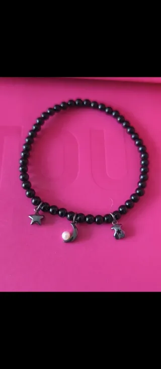 Pulsera Tous magic Negra Perla Luna Estrella