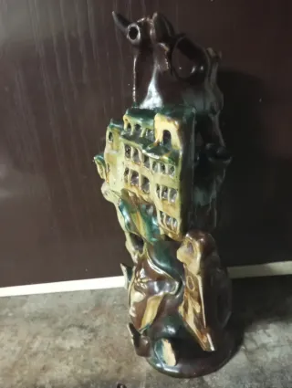 Botijo antiguo cerámica Cuenca. Artesania pura.