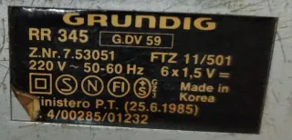 Radio Cassette Grundig RR 345 Vintage