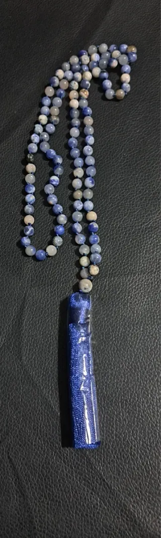 Mala 108 preghiere sodalite blu e bianche
